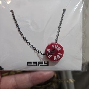 NEW EFFY Carnival Cruise FUN SHIP Charm Barrel Necklace - Black Chain